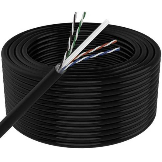 CAT6 Full Copper Outdoor UTP Networking Cable - Black 23 AWG - 100m